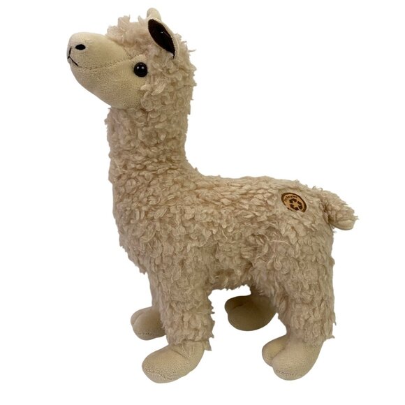 The Petting Zoo Alpaca Cream Beige Stuffed Animal Plush Recycled Scruffy Toy - Picture 1 of 12